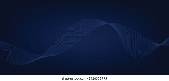 Abstract vector blue gradient background with waves