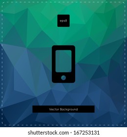 Abstract vector blue and green polygonal background.