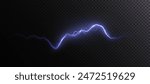 Abstract vector blue lightning on a black background. Blitz Lightning Thunder Light Sparks Storm Flash Thunderstorm. Strength Energy charge Thunder. Vector