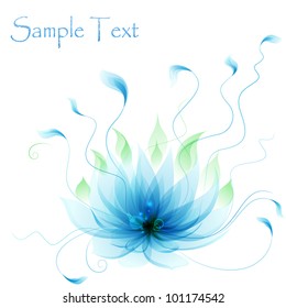 Abstract Vector Blue Lotus Flower