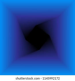 Abstract vector blue perspective background with light whirlpool effect