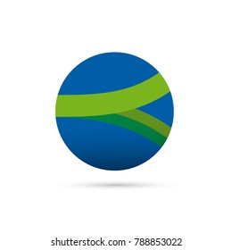 Abstract Vector blue planet, green clean environment