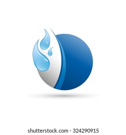 Abstract Vector blue planet, with water drops