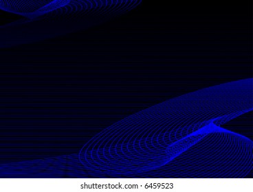 Abstract vector of blue shapes against a black background