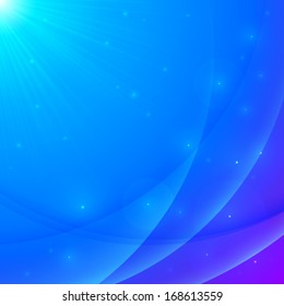 Abstract vector blue shining wavy background