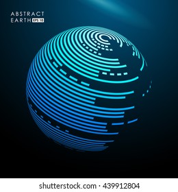 Abstract Vector Blue Spheres. Futuristic Technology Style.