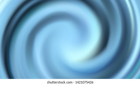 Abstract vector blue swirl background. Dynamic wallpaper with a radial illustration. Flow of thick liquid paint swirling into whirlpool. Beautiful fluid volute surface for abstract background. 