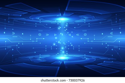 Abstract vector blue technology concept. background illustration