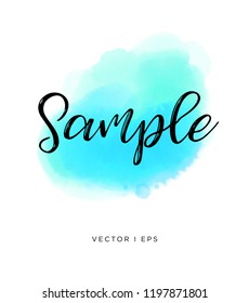 Abstract vector blue watercolors splash isolated on white background.