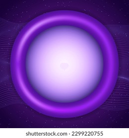 Abstract vector blue wave background illustration with round banner for design 