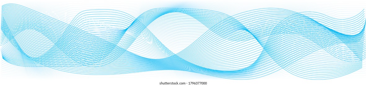 abstract vector blue wave lines on white background