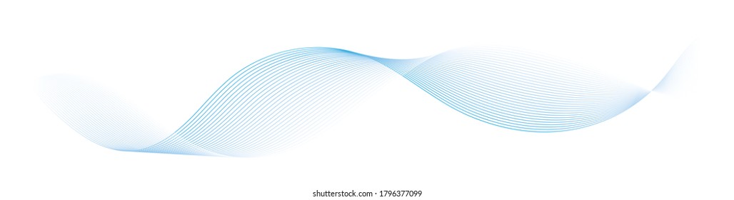 abstract vector blue wave lines on white background