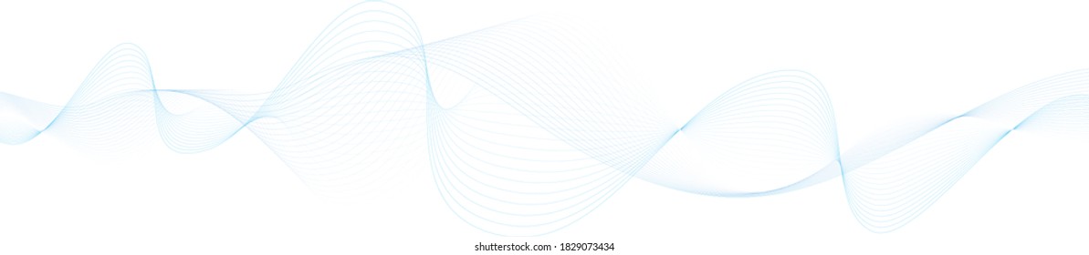 abstract vector blue wave lines on white background