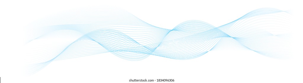 abstract vector blue wave lines on white background