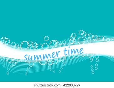 Abstract vector of blue waves