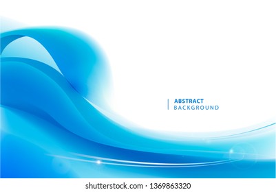 Abstract vector blue wavy background. Graphic design template for brochure, website, mobile app, leaflet. Water, stream abstract illustration 