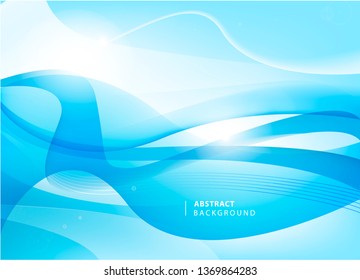 Abstract vector blue wavy background. Graphic design template for brochure, website, mobile app, leaflet. Water, stream abstract illustration 