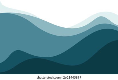 Abstract vector blue wavy background. wave geometric background