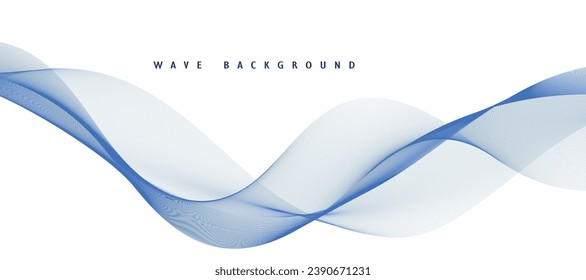 Abstract vector blue wavy lines