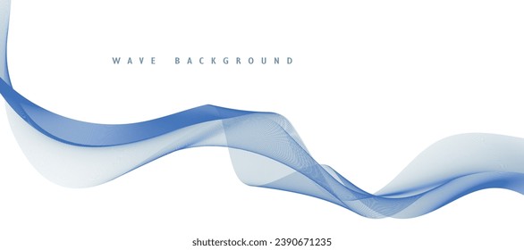 Abstract vector blue wavy lines