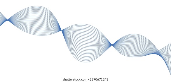 Abstract vector blue wavy lines