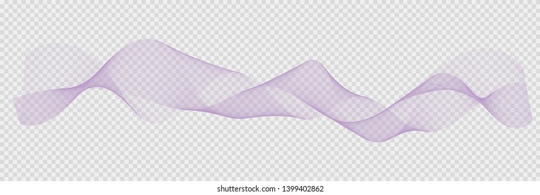 Abstract vector blue,purple wave silk or satin fabric on transparent background for grand opening ceremony or other occasion