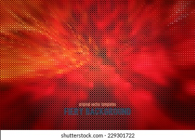 abstract vector blurred background in fiery color palette made of tiny geometric particles