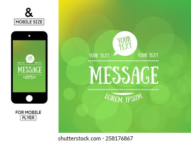 Abstract vector blurred background with message text typography and bubble