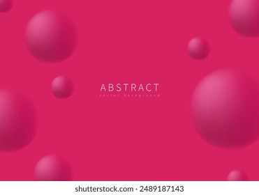 Abstractas Vector de fondo borroso en color magenta rosa con bolas volumétricas