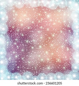Abstract vector blurred Christmas frame lights bokeh miracle evening background for design Christmas holiday