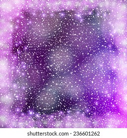 Abstract vector blurred Christmas frame lights bokeh miracle evening background for design holiday