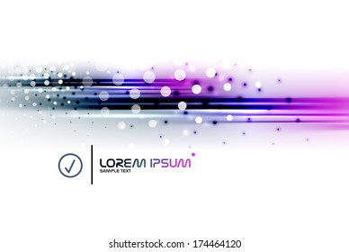 Abstract vector blurred isolated motion lines. Business or technology