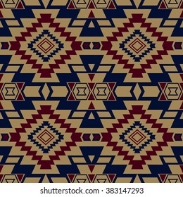 Abstract vector boho style wallpaper. Seamless pattern with tribal aztec ornament.