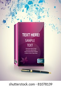 Abstract Vector Book  on Grungy Background