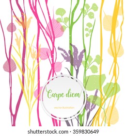 Abstract vector botanical background. Colorful illustration
