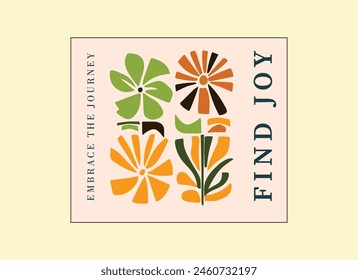Abstract Vector Botanical Illustration wall art. Design for wall decoration frames. Nature designs. Botany. Leaves. Flowers