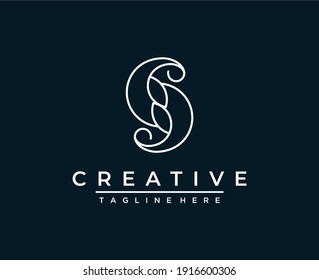 Abstract vector brand design logo in minimal linear trend style, logos for beauty and cosmetics studios. floral. yoga and fashion