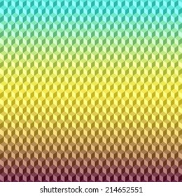 Abstract vector  bright colored 3D cubes geometric background