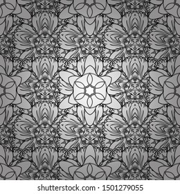Abstract vector bright design for wallpaper, Christmas decoration, confetti, textile, wrapping. Symbol of holiday. Stars seamless pattern in black and white colors.