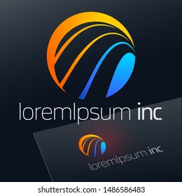 Abstract Vector bright Sign. Colorful Emblem for Business, Tourism and Travel