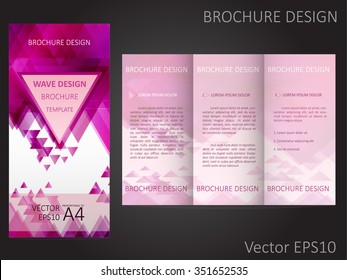 Abstract vector Brochure / Booklet Layout Design template with colorful geometric triangular background. Proportional to A4
