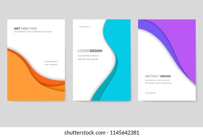 Abstract vector brochure cards set. Art template of flyear, magazines, posters, book cover, banners. Colorful design invitation concept background. Layout ornament illustrations modern