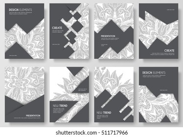 Abstract vector brochure cards set. Print art template of flyear, magazines, posters, book cover, banners. Colorful design invitation concept  background. Layout ornament illustrations modern page