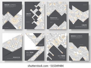 Abstract vector brochure cards set. Print art template of flyear, magazines, posters, book cover, banners. Colorful design invitation concept  background. Layout ornament illustrations modern page