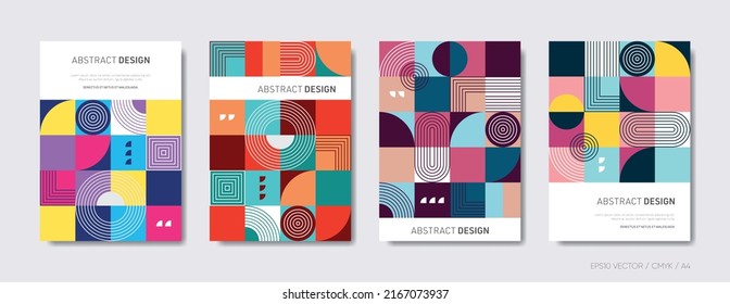 Abstract vector brochure cover design template set