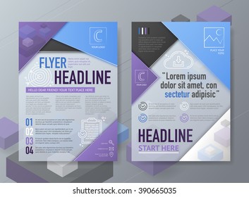 Abstract Vector Brochure Flyer design template in A4 size with triangle elements and transparent background