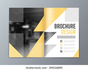 Abstract Vector Brochure Flyer design template in A4 size with circles and monochrome picture