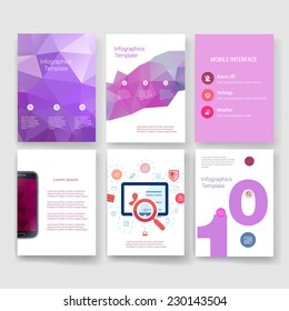 Abstract Vector Brochure Template. Flyer Layout. Flat Style. Infographic Elements. 