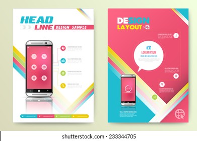 Abstract Vector Brochure Template. Flyer Layout. Flat Style. Infographic Elements.