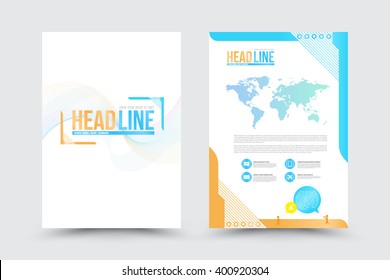 Abstract Vector Brochure Template. Flyer Layout. Flat Style. Infographic Elements. Vector illustration. Use for business report, presentation.